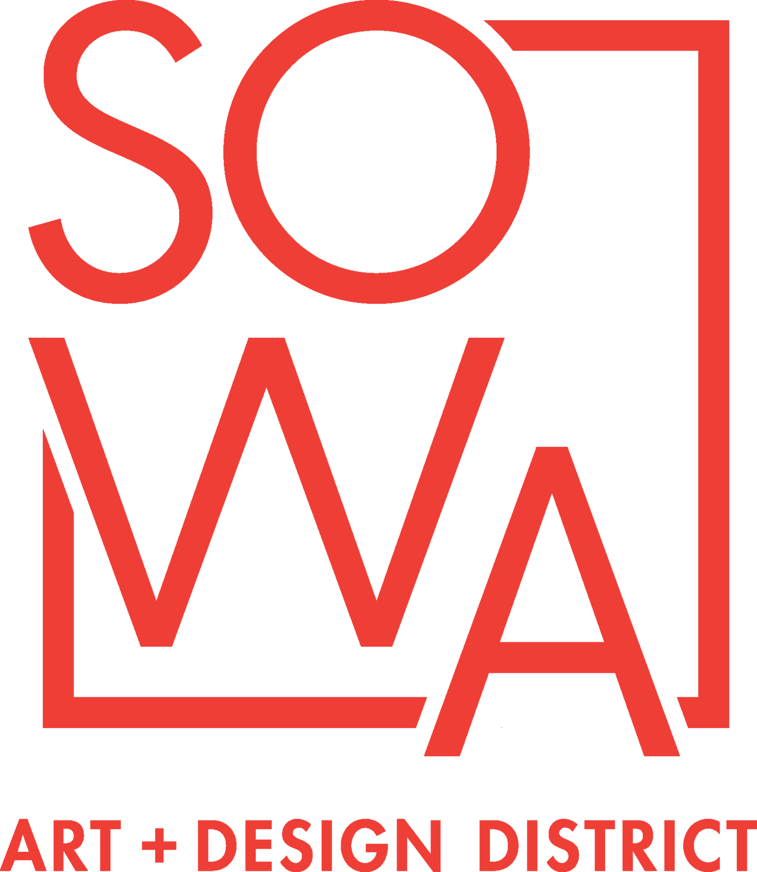 SOWA Arts district design logo; red, white