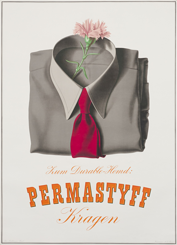 Men's dress shirt and red tie with pink carnation; white, grey, red