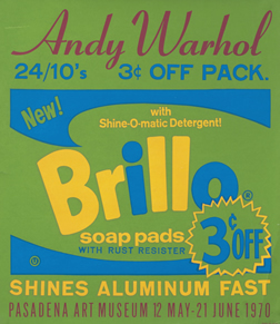 Likeness of Brillo pad ad; green, blue, pink, orange